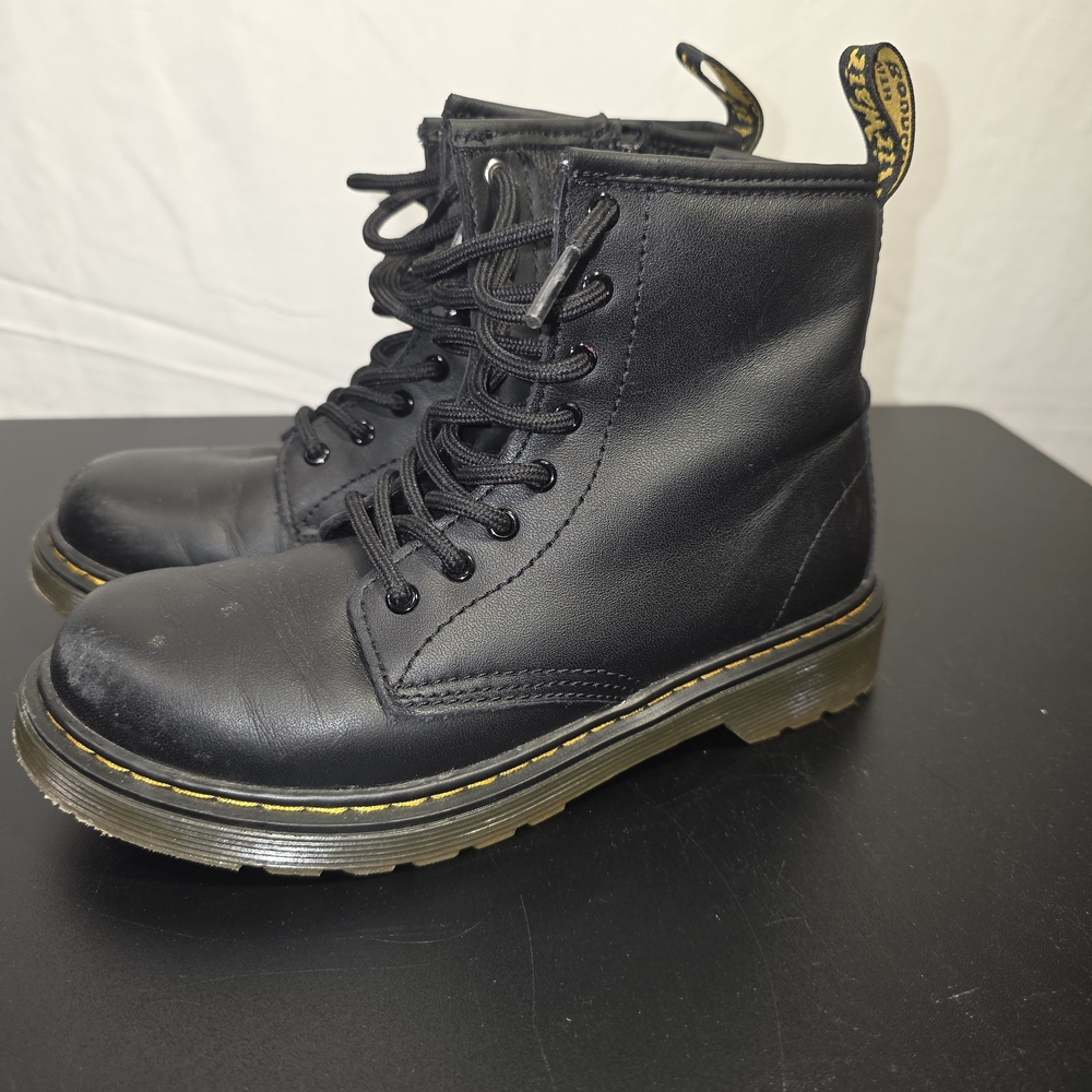 Black Leather Lace-Up Boots